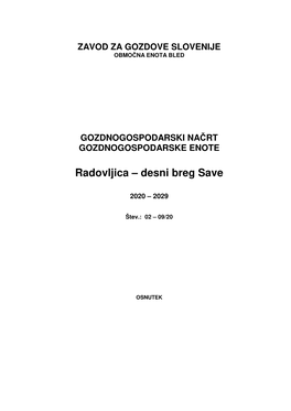 Desni Breg Save (2020-2029) Zavod Republike Slovenije Za Varstvo Narave, Kranj