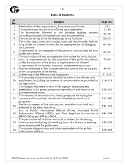 Table of Contents Sl. No. Subject Page No. 1 Particulars of The
