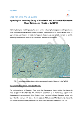 Hydrological Modelling Study of Mandakini and Alaknanda (Upstream) River Catchments (Floods of Jul 2016)