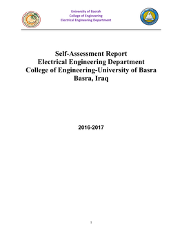 Self-Assessment Report Electrical Engineering Department College of Engineering-University of Basra Basra, Iraq