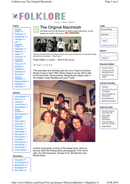 The Original Macintosh Page 1 Sur 2