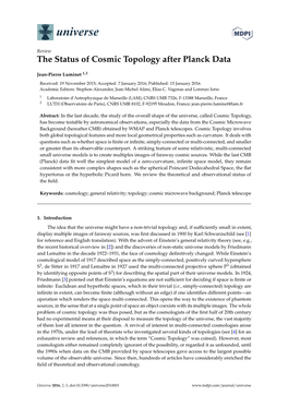 The Status of Cosmic Topology After Planck Data