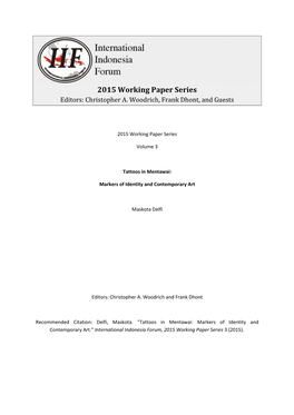 2015 Working Paper Series Editors: Christopher A