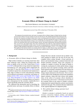 REVIEW Economic Effects of Climate Change in Alaska