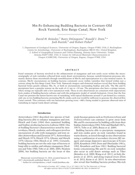 Mn-Fe Enhancing Budding Bacteria in Century-Old Rock Varnish, Erie Barge Canal, New York