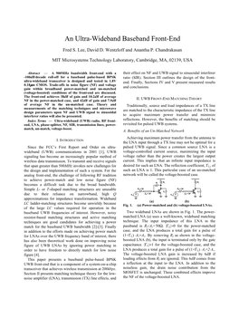 An Ultra-Wideband Baseband Front-End