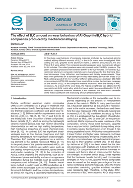 Bor Dergisi 19 Journal of Boron