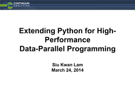 Extending Python for High- Performance Data-Parallel Programming