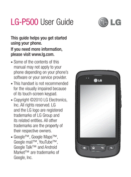 LG-P500 User Guide
