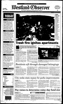 Trash Fire Ignites Apartments