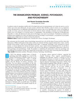 The Demarcation Problem. Science, Psychology, and Psychotherapy