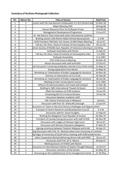 Inventory of Archives Photograph Collection