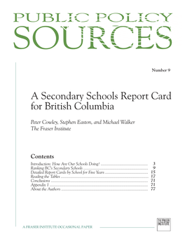 A Secondary Schools Report Card for British Columbia