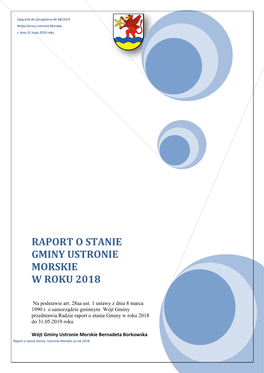 Raport O Stanie Gminy Ustronie Morskie W Roku 2018