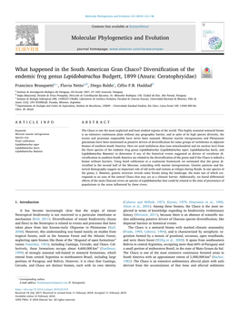 What Happened in the South American Gran Chaco? Diversification of the Endemic Frog Genus Lepidobatrachus Budgett, 1899 (Anura