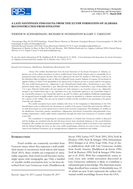 A Late Santonian Fish-Fauna from the Eutaw Formation of Alabama Reconstructed from Otoliths