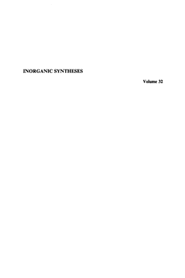 INORGANIC SYNTHESES Volume 32