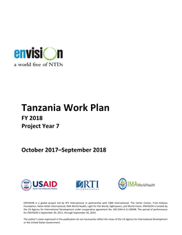 Tanzania Work Plan FY 2018 Project Year 7
