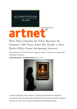 How Did Leonardo Da Vinci Become So Famous? 500 Years After His Death, a New Book Offers Some Intriguing Answers