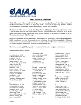 AIAA Honorary Fellows