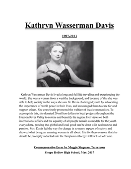 Kathryn Wasserman Davis