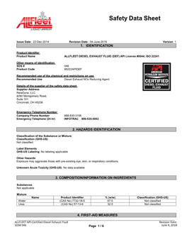 DIESEL EXHAUST FLUID (DEF) API License #0044; ISO 22241