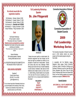 Dr. Jim Fitzgerald 2009 Fall Leadership Workshop Series