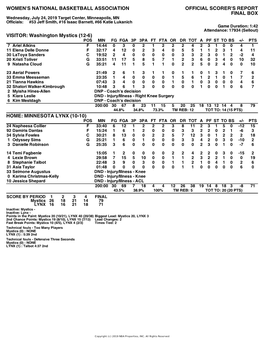 Box Score Mystics