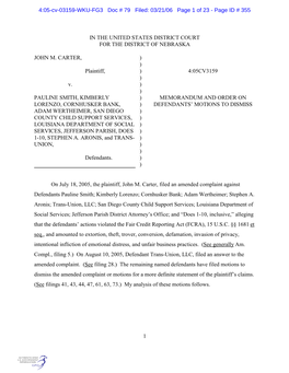 4:05-Cv-03159-WKU-FG3 Doc # 79 Filed: 03/21/06 Page 1 of 23 - Page ID # 355