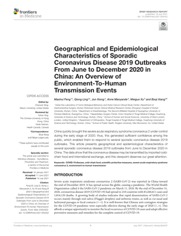 Geographical and Epidemiological Characteristics of Sporadic