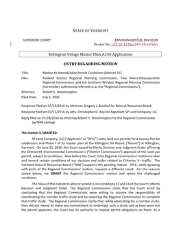 Killington Village Master Plan A250 Application