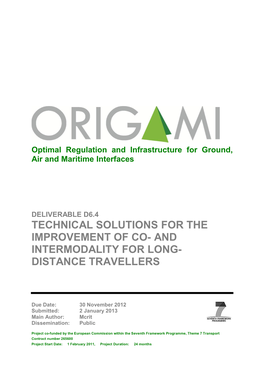 Technical Solutions for the Improvement of Co- and Intermodality for Long- Distance Travellers
