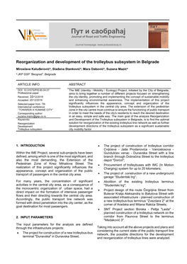 Пут И Саобраћај Journal of Road and Traffic Engineering