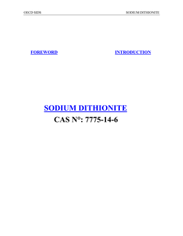 Sodium Dithionite Cas N°: 7775-14-6