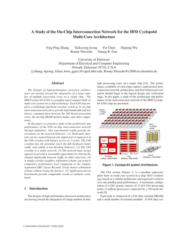 A Study of the On-Chip Interconnection Network for the IBM Cyclops64 Multi-Core Architecture