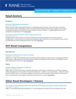 Retail Anchors NYC Retail Competitors Other Retail