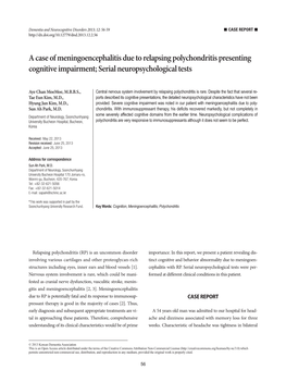 A Case of Meningoencephalitis Due to Relapsing Polychondritis Presenting Cognitive Impairment; Serial Neuropsychological Tests