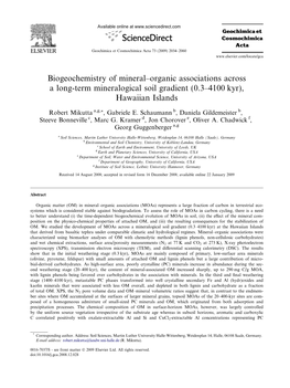 Biogeochemistry of Mineral–Organic Associations Across a Long-Term Mineralogical Soil Gradient (0.3–4100 Kyr), Hawaiian Islands