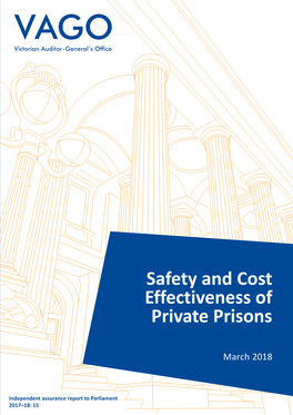 Safety and Cost Effectiveness of Private Prisons Private of Effectiveness Cost and Safety