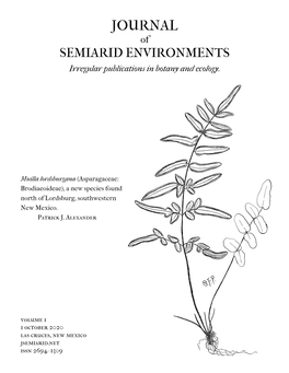 Muilla Lordsburgana (Asparagaceae: Brodiaeoideae), a New Species Found North of Lordsburg, Southwestern New Mexico