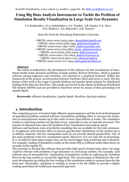 Using Big Data Analysis Instruments to Tackle the Problem of Simulation Results Visualization in Large Scale Gas Dynamics