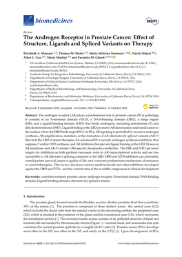 The Androgen Receptor in Prostate Cancer: Effect of Structure, Ligands