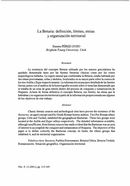 La Beturia: Definición, Límites, Etnias Y Organización Territorial