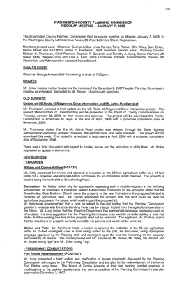 Washington County Planning Commission Regular Meeting - January 7, 2008