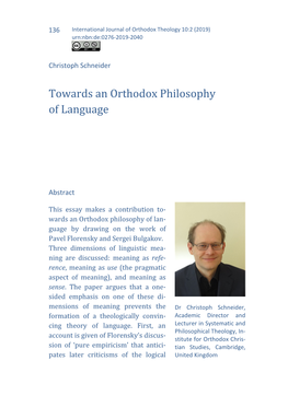 Towards an Orthodox Philosophy of Language