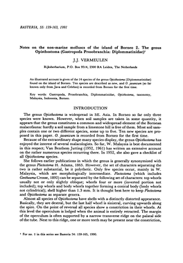 Opisthostoma (Gastropoda Diplommatinidae) Publications In