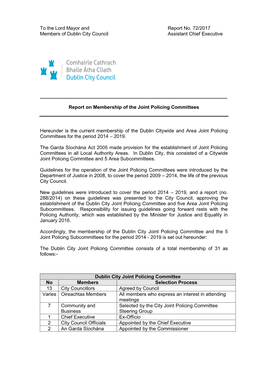 Membership of the Joint Policing Committees