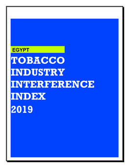 Egypt Tobacco Industry Interference Index 2019