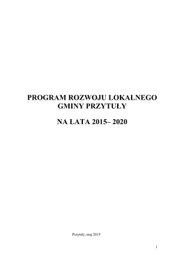 Program Rozwoju Lokalnego Gminy Przytuły