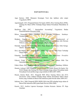 DAFTAR PUSTAKA Agus Sartono. 2008. Manajeen Keuangan Teori